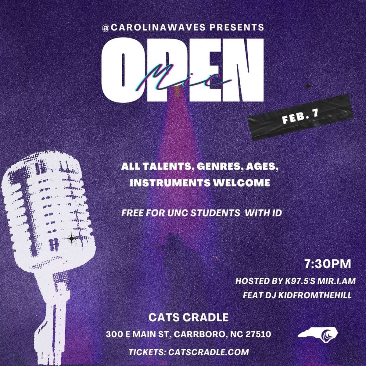 Carolina Waves Showcase & Open Mic