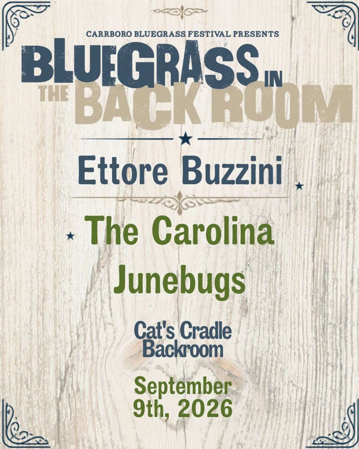 Carrboro Bluegrass Festival Presents Bluegrass In The Backroom