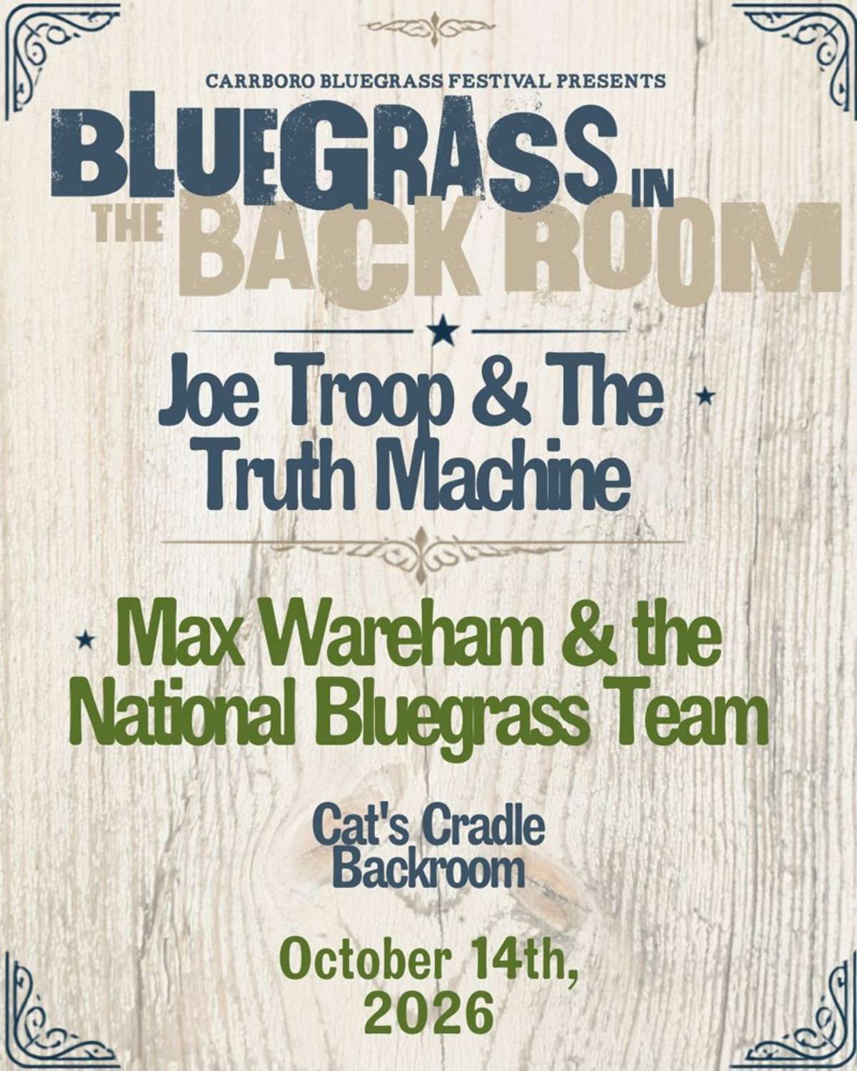 Carrboro Bluegrass Festival Presents Bluegrass In The Backroom